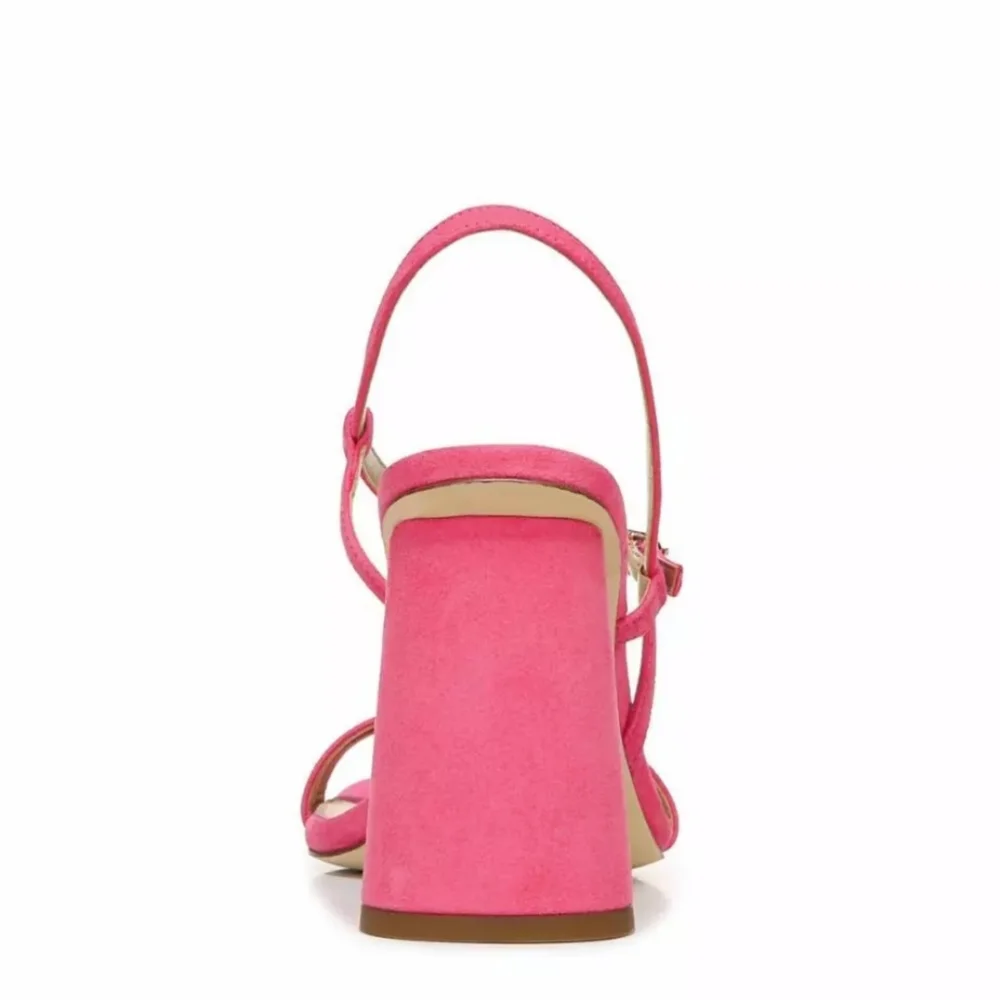 Sam Edelman Kit Slingback Dahlia Pink Suede Block Heel Sandal - Picture 3 of 6